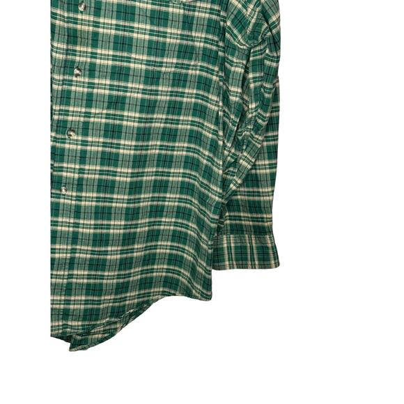 Ely Cattleman Men's Shirt Western Textured Plaid Button Up Long Sleeve Green XXL - Picture 2 of 11